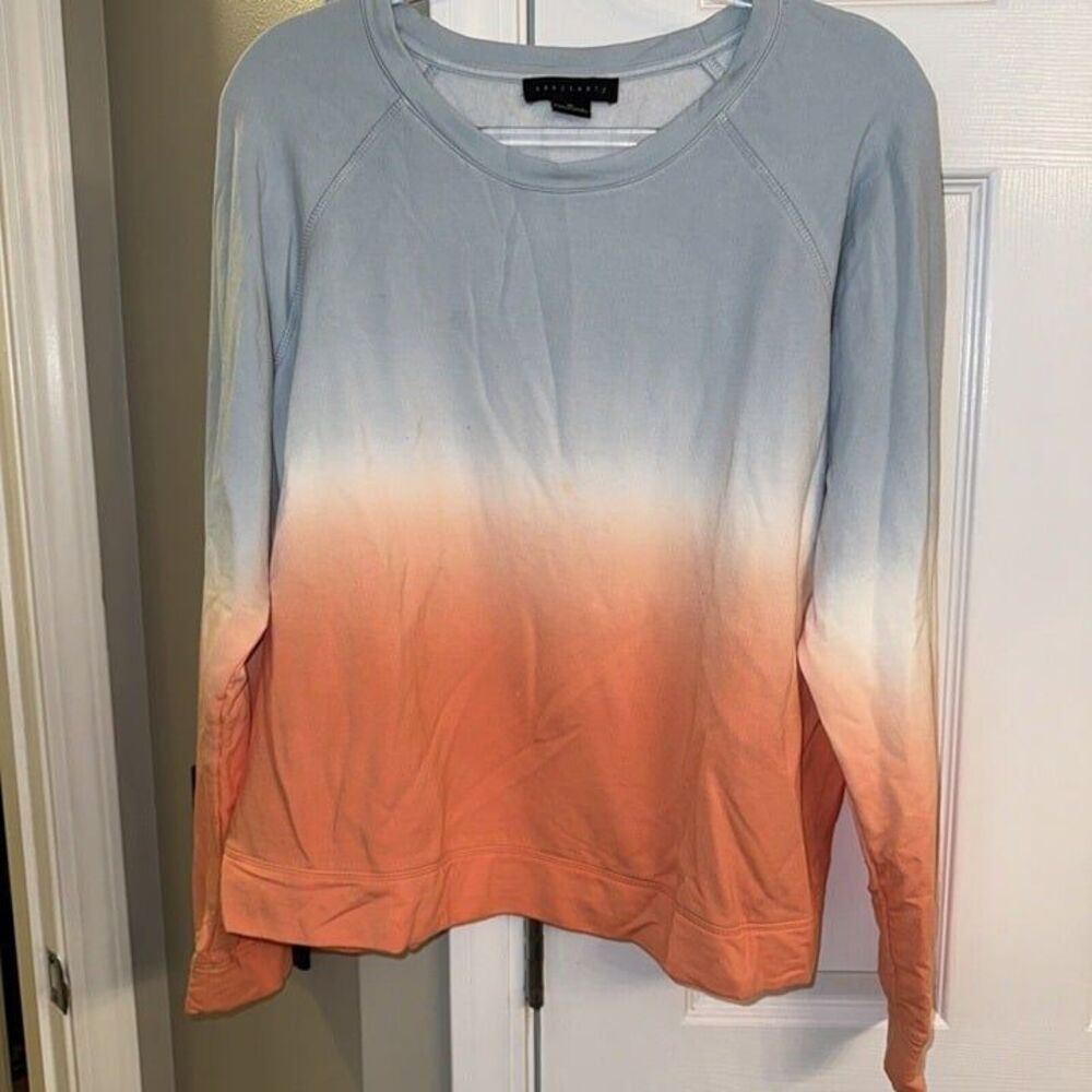 Sanctuary Happy Days Ombre Raglan Sweatshirt in Eco Sugar Airbrush, XLarge NWOT